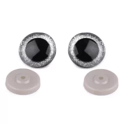   Glitteres, csillogó biztonsági szem, óriás 40 mm - ezüst