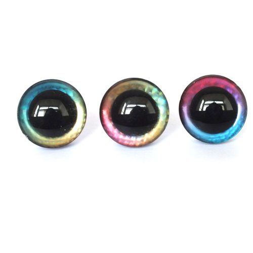 Glitteres, csillogó biztonsági szem 12 mm - szivárványos 2 db/cs