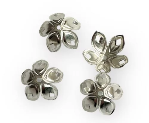 Gyöngykupak 4db/cs - ezüst szín 18mmx8mm