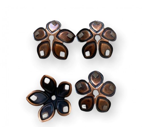 Gyöngykupak 4db/cs - vörös bronz szín 18mmx8mm