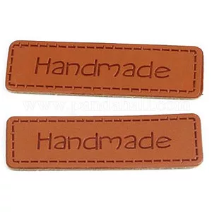Hand made, műbőr címke 5db/cs 10x40mm