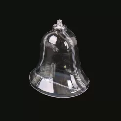 Nyitható, átlátszó műanyag forma - Harang 10 cm
