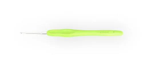 Horgolótű, 2 mm - szilikon nyelű, fém fejű 