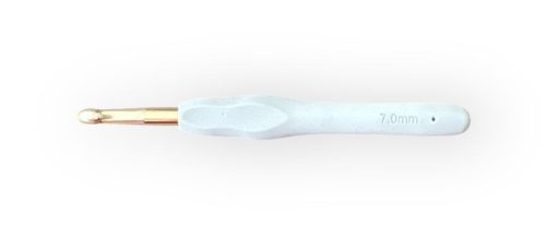 Horgolótű, 7 mm - szilikon nyelű, fém fejű 
