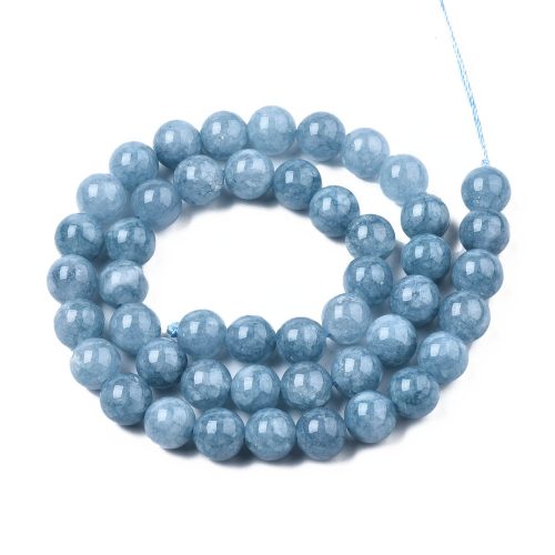 Jáde 8 mm, szálban olcsóbb - festett aquamarine