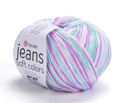 YarnArt Jeans Soft Colors fonal 6202 - Élénk türkiz-pink színárnyalat