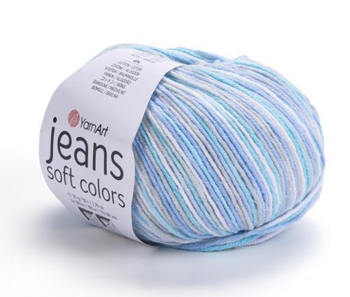 YarnArt Jeans Soft Colors fonal 6203 - Türkiz-kék-fehér színárnyalat