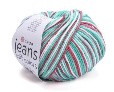 YarnArt Jeans Soft Colors fonal 6215 - Élénk zöld-piros színárnyalat
