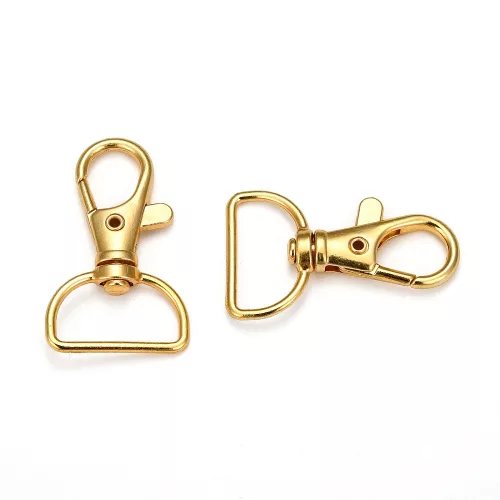 Fém karabiner forgatható 2 cm-es pánthoz - arany szín 2db/cs