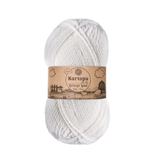 Kartopu Melange Wool fonal 0010 - Fehér