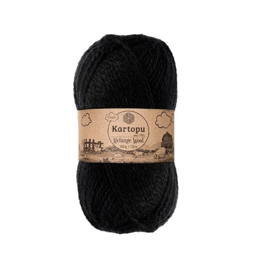 Kartopu Melange Wool fonal 0940 - Fekete