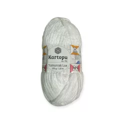 Kartopu Yumurcak zsenília fonal K010-SE - Fehér csillogós