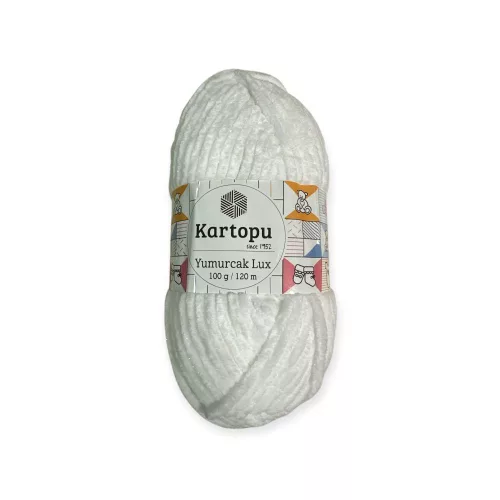Kartopu Yumurcak zsenília fonal K010-SE - Fehér csillogós