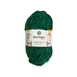 Kartopu Yumurcak zsenília fonal K454-SE - Zöld csillogós
