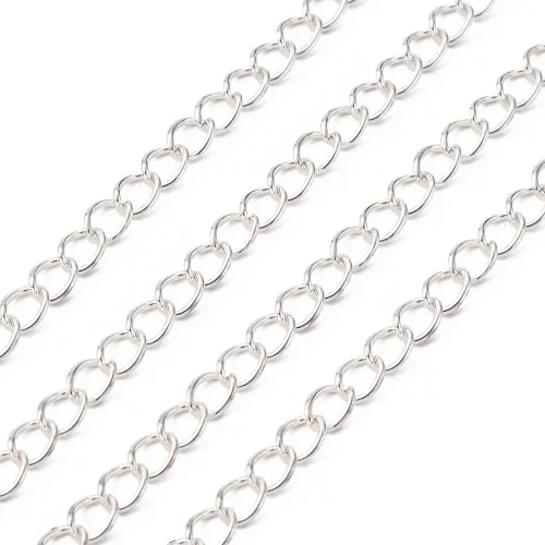 Végnélküli lánc 5x3,5mm - ezüst szín 