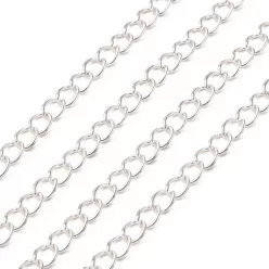 Végnélküli lánc 5x3,5mm - ezüst szín 5 m/cs