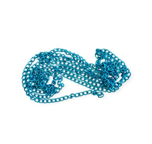 Végnélküli lánc - türkiz szín 3x2 mm 1m hosszú
