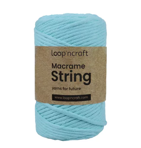 Loop'n craft 3mm macrame kifésülhető fonal 23 Türkiz