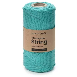   Loop'n craft 3mm macrame kifésülhető fonal 24 Türkiz zöld