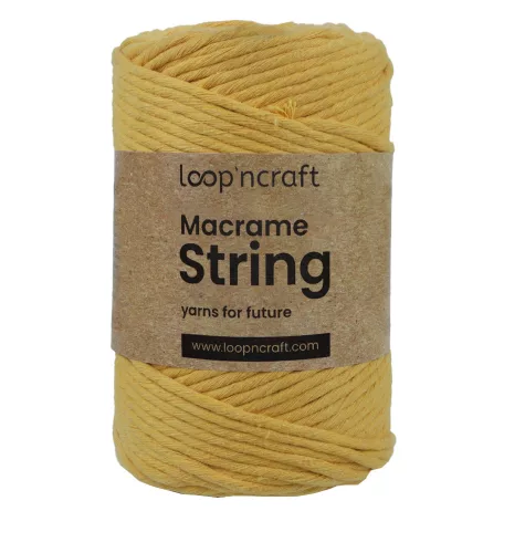 Loop'n craft 3mm macrame kifésülhető fonal 30 Sárga