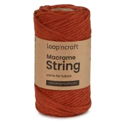   Loop'n craft 3mm macrame kifésülhető fonal 35 Terracotta