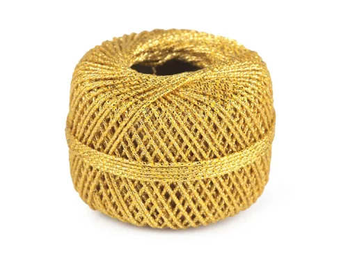 Lurex horgolócérna / csillogó zsinór 1 mm – arany, 20 m