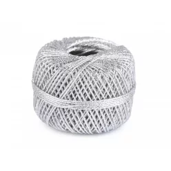   Lurex horgolócérna / csillogó zsinór 1 mm – ezüst, 20 m