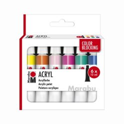 Matt akrilfesték készlet Marabu, Color Blocking 6x12ml