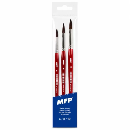 MFP kerek bárányszőr ecsetkészlet 3 db – 6-8-10.