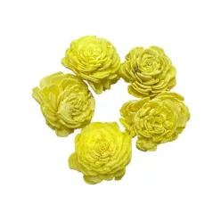 Ming boglárka virágfej 4cm - Citrom 5 db/cs