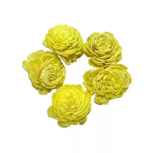 Ming boglárka virágfej 4cm - Citrom 5 db/cs