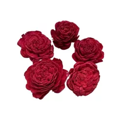 Ming boglárka virágfej 4cm - piros 5 db/cs