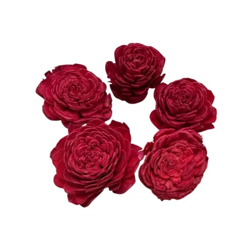 Ming boglárka virágfej 4cm - piros 5 db/cs