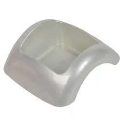 Műanyag domború tál 15,5cm ezüst szín