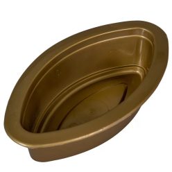 Műanyag ovális tál, kis hajó 25 cm - arany szín