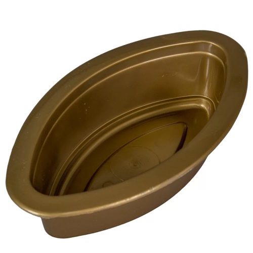 Műanyag ovális tál, kis hajó 25 cm - arany szín