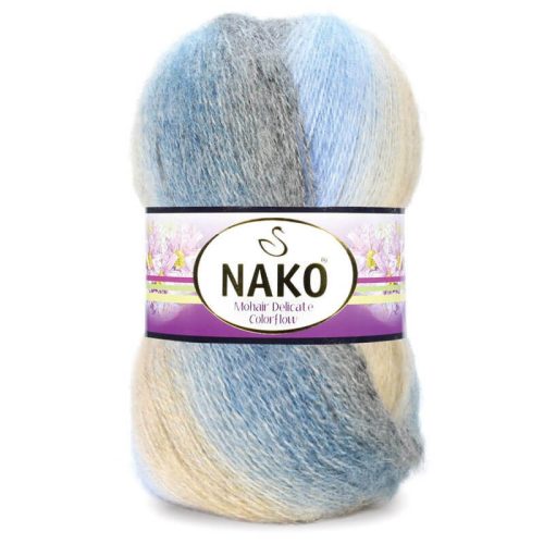 Nako Mohair Delicate Colorflow 07247 - Kékes-sárgás