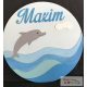 Névtábla, gyerekszoba dekoráció egyedi névvel- delfines