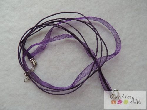Organza-viaszos kész nyaklánc alap- sötét lila