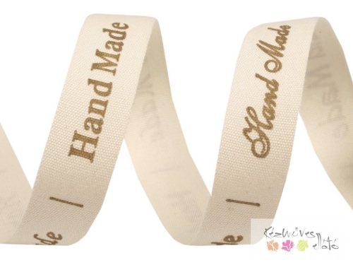 Pamut szalag - Hand made felirattal 25m
