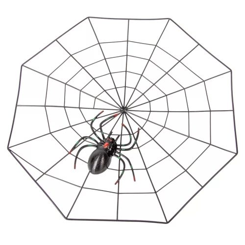 Pókháló pókkal Halloweeni dekor 35 cm