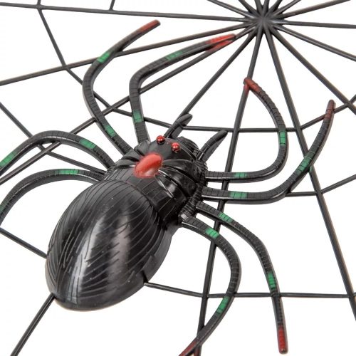 Pókháló pókkal Halloweeni dekor 35 cm