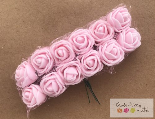 Polifoam rózsa 12db/cs - rózsaszín
