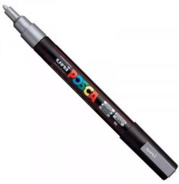 Uni Posca PC-3M filctoll 0,9-1,3 mm hegy - Ezüst