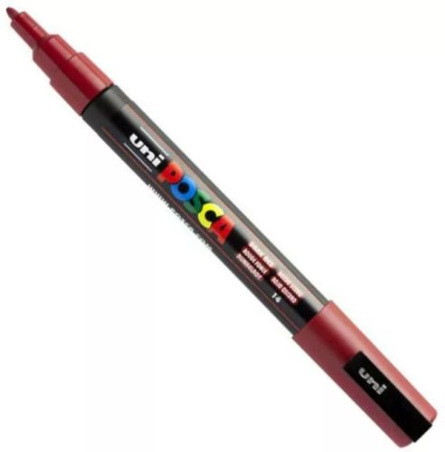 Uni Posca PC-3M filctoll 0,9-1,3 mm hegy - Sötétpiros