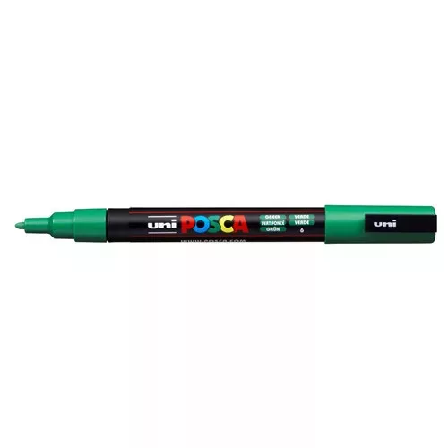 Uni Posca PC-3M filctoll 0,9-1,3 mm hegy - zöld