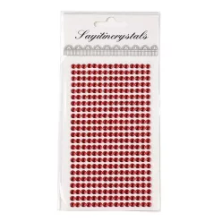 Strassz matrica – öntapadós félgyöngy, 5 mm - piros