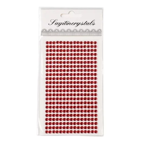 Strassz matrica – öntapadós félgyöngy, 5 mm - piros