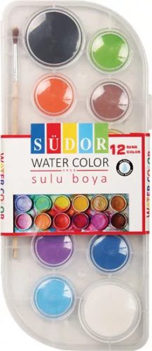Südor Vízfesték 12 szín 28 mm Gombok + ecsettel