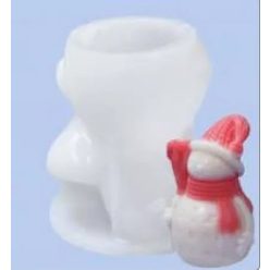   Gyertyaöntő forma, szilikon öntőforma - Hóember 10x8,7 cm